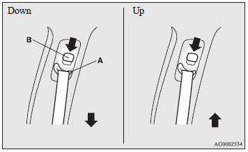 The seat belt anchor height can be adjusted.